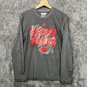 Wisconsin Badgers Badger Proud Adidas Climacool Long Sleeve Tee Men's Medium